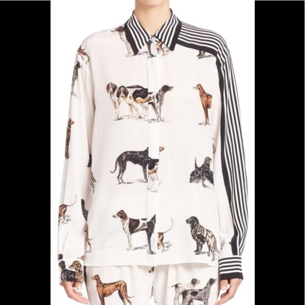 Stella McCartney- ivory blouse button down top